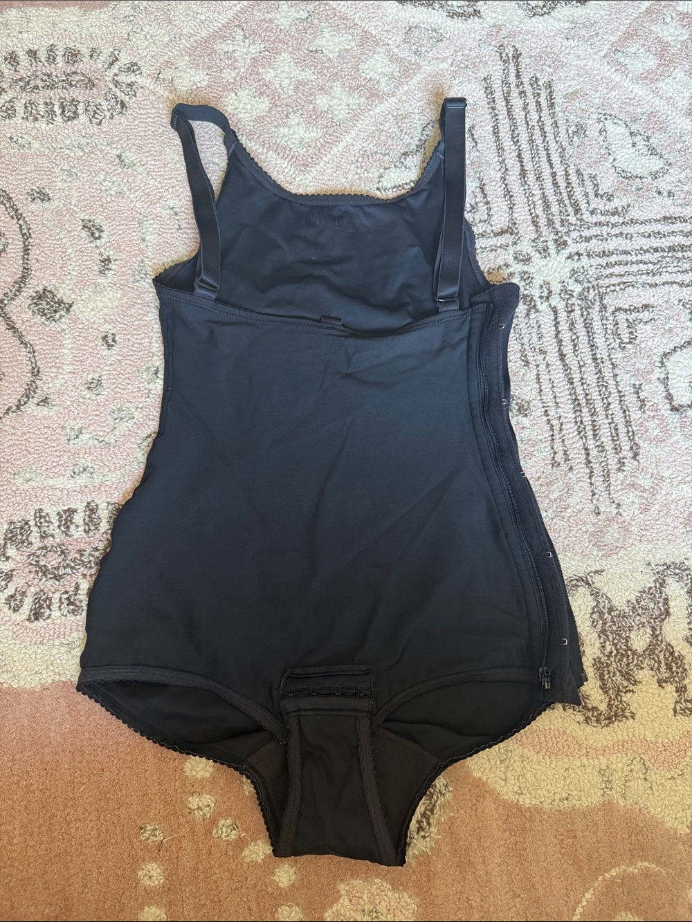 High-Compression garment Black Shapewear Bodysuit with Adjustable Straps